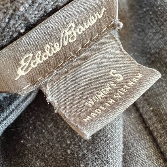 Eddie Bauer Small Gray Camp Fleece Wrap Cadigan Athleisure Casual Thumb Holes - Picture 7 of 9
